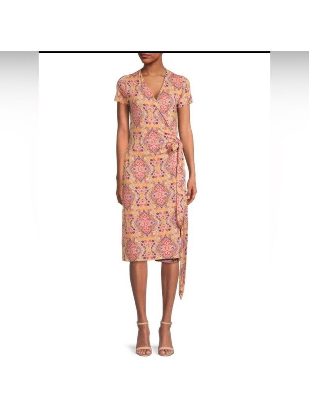 Renee C Printed Wrap Dress